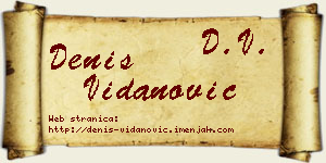 Denis Vidanović vizit kartica